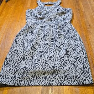 Antonio Melani Women 2 Black Tan Apron Neck Sleeveless‎ Midi Bodycon Dress